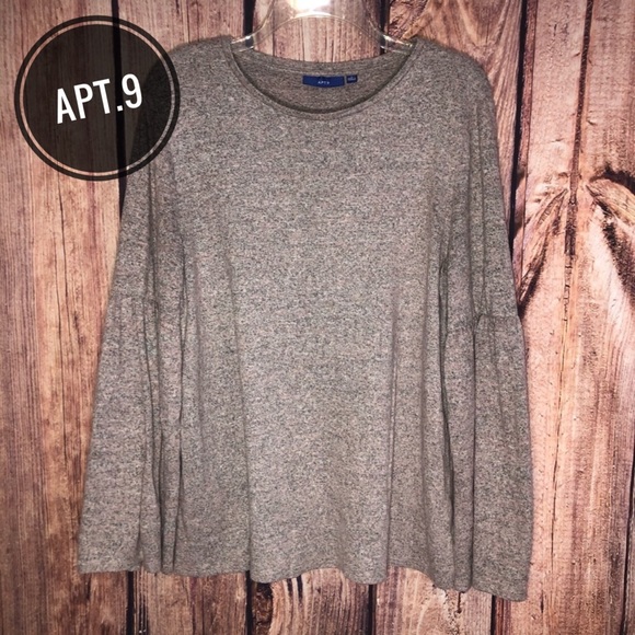 Apt. 9 Long Sleeve Bell Sleeve Top - Picture 1 of 8